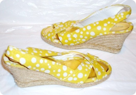 Yellow with White polka dot sandals